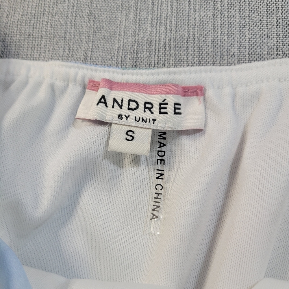 Andree By Unit Small Womens Dress Pastel Rainbow Flutter Sleeve Flowy EUC - Picture 11 of 13